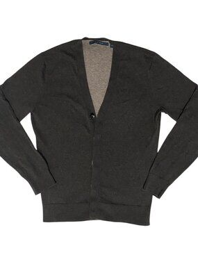 Perry Ellis Men's Grey and Black Cardigan